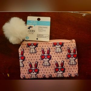 Yoobi Bunny Heart Sunglasses Coin Purse Zipper Pouch